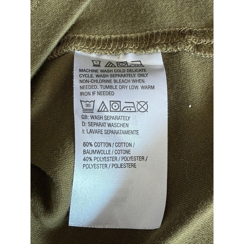 D&Co Essentials Olive Green 3/4 Sleeve Tunic Top Plus Size 4X Crew Neck Cotton - Picture 9 of 10